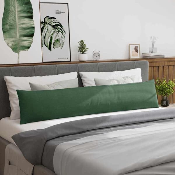 Sofakuddar 2 pcs Mörkgrön 200 x 40 cm Kordread tyg