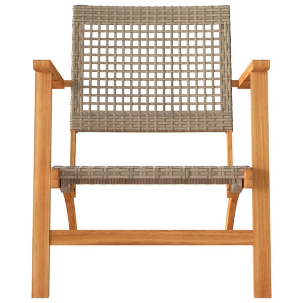 Trädgårdsstolar 2 st beige konstrotting akaciaträ