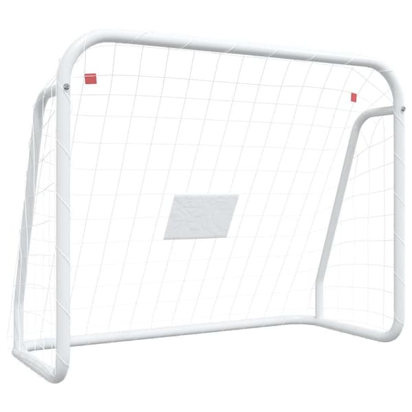 Fotbollsmål med nät vit 125x96x60 cm stål & polyester