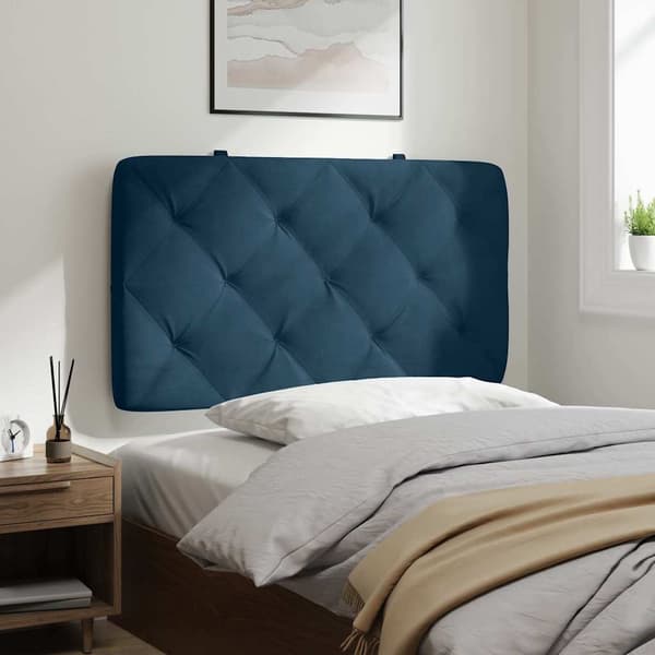 Headboard Cushion Blue 90 cm Velvet