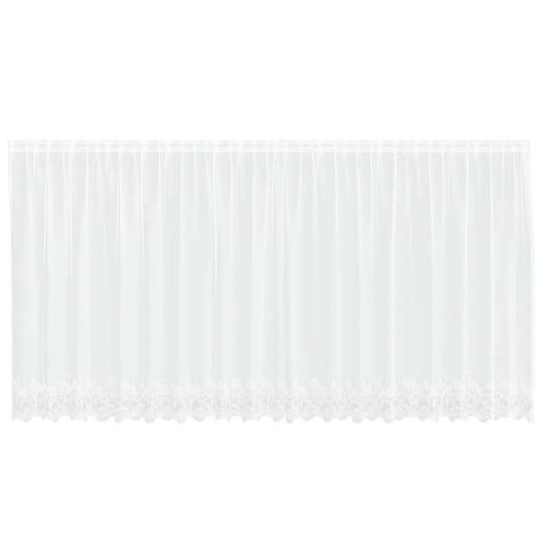 Spetsgardin med gardiner Blommor Vit 180 x 500 cm Polyester