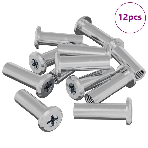 Låsmutter 12 pcs Silver M6 x 25 mm Stål