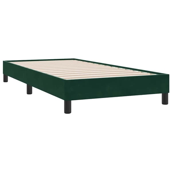 Sängram utan madrass mörkgrön 100x210 cm sammet