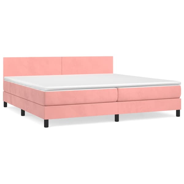 Ramsäng med madrass rosa 200x200 cm sammet