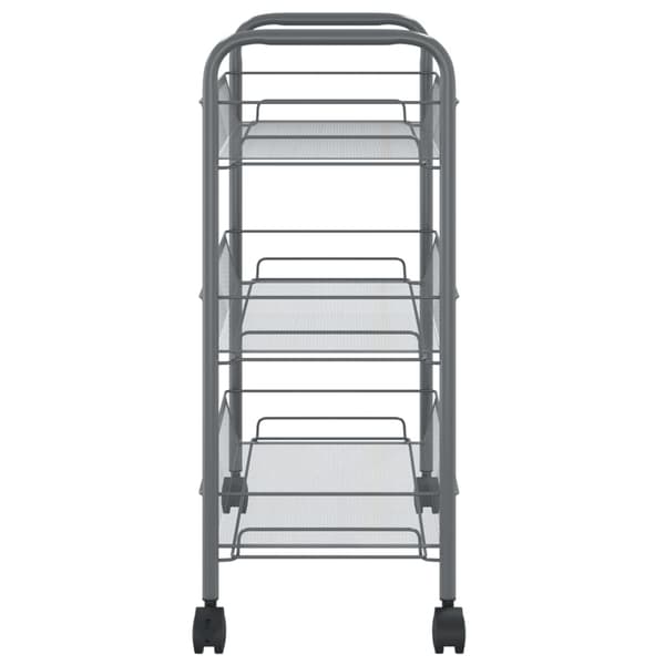 Rullvagn 3 våningar grå 46x26x64 cm järn
