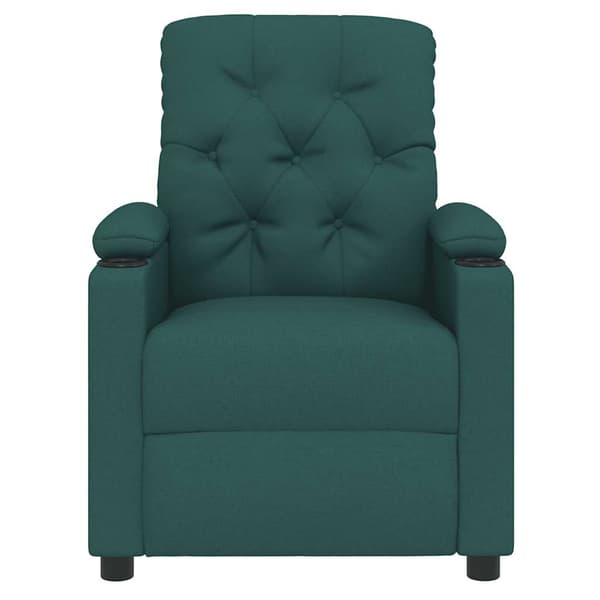 Reclinerfåtölj mörkgrön tyg
