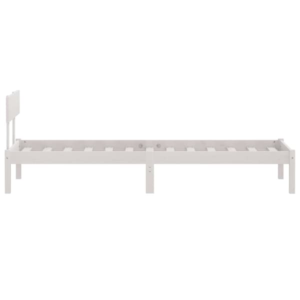 Sängram vit massivt trä 75x190 cm