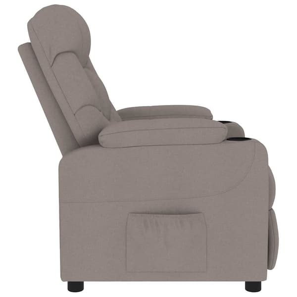 Massagefåtölj taupe tyg