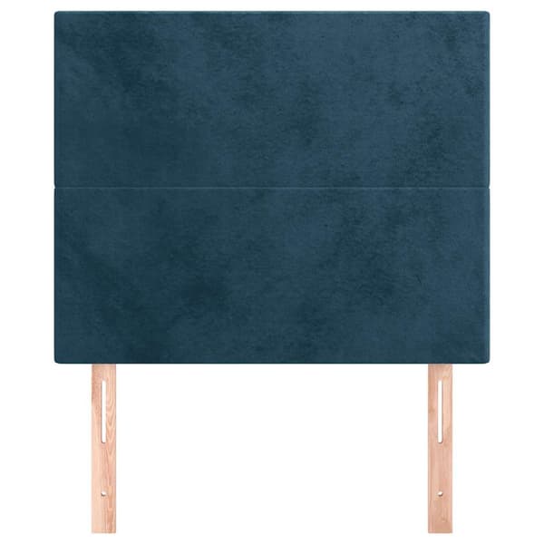Sänggavel mörkblå 100x5x118/128 cm sammet
