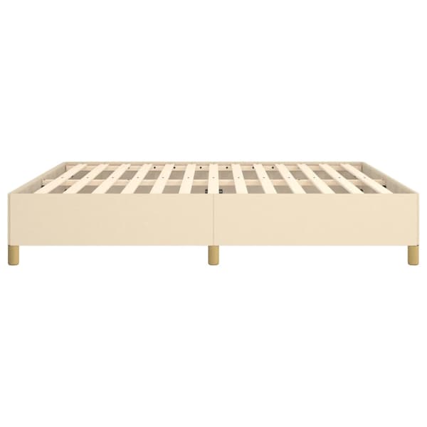 Boxspring-sängram gräddvit 160x200 cm tyg