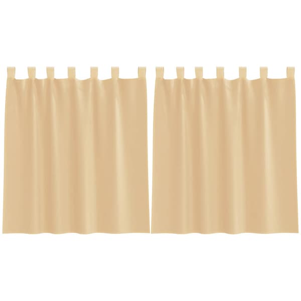 Voile gardiner med stångfickor 2 st sand