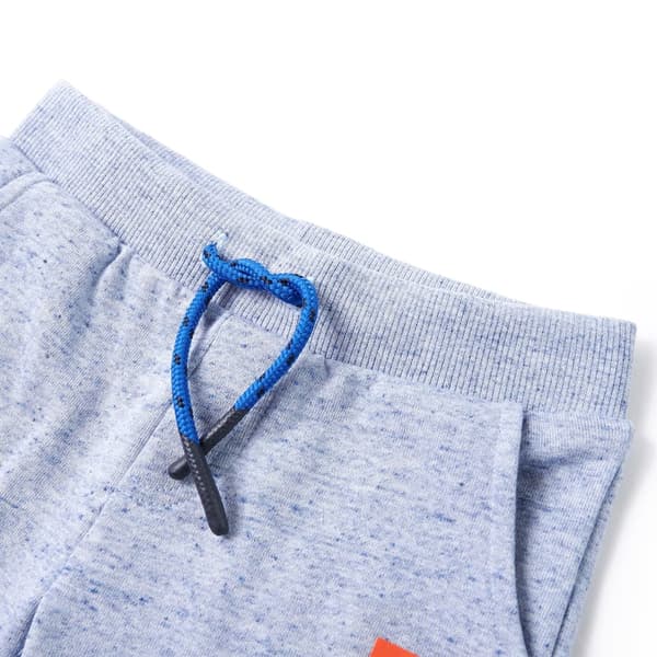 Barnshorts med snöre blå melange 128