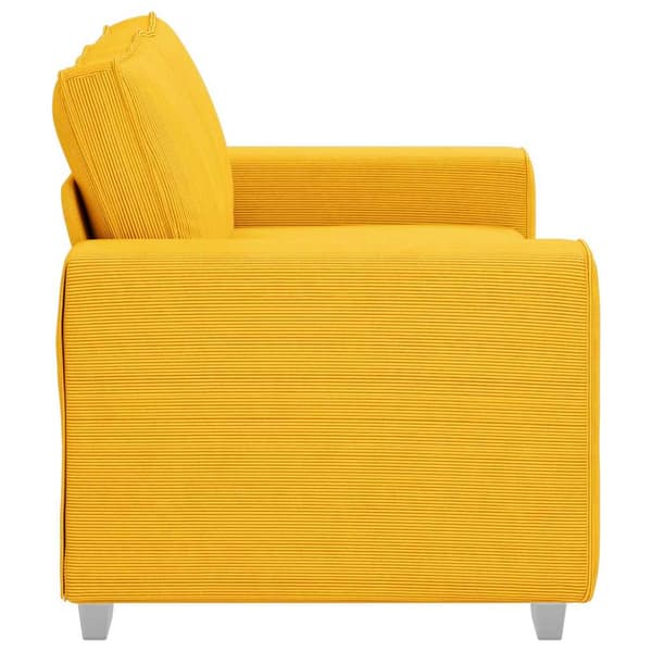 Loveseat soffa ljusgul 160x77x82 cm manchestertyg