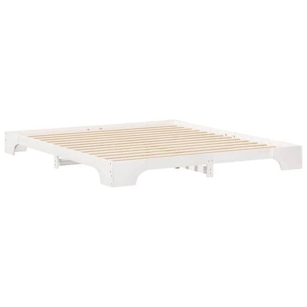 Sängram Vit 200 x 210 cm Massiv furu