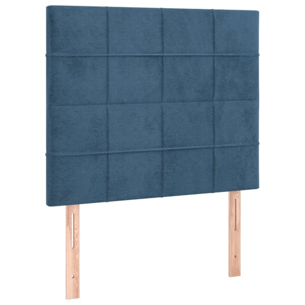 Ramsäng med madrass mörkblå 100x200 cm sammet