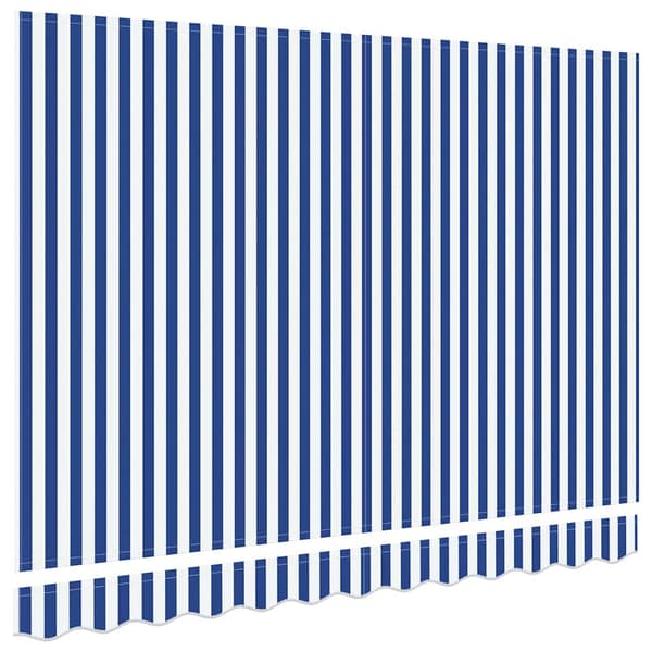 Markisväv Blå och Vit 235 x 195 cm Polyester