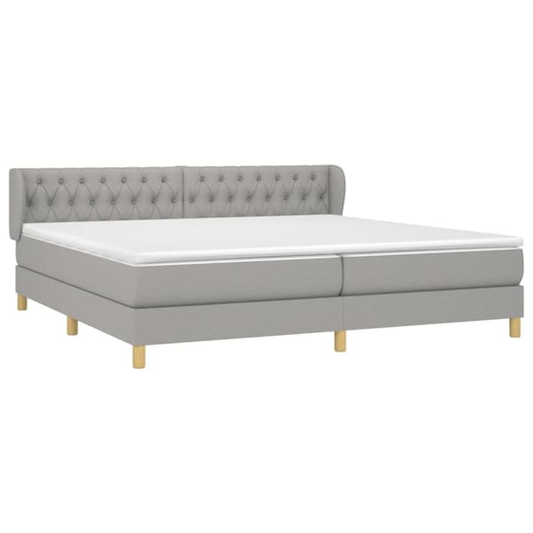 Ramsäng med madrass ljusgrå 200x200 cm tyg