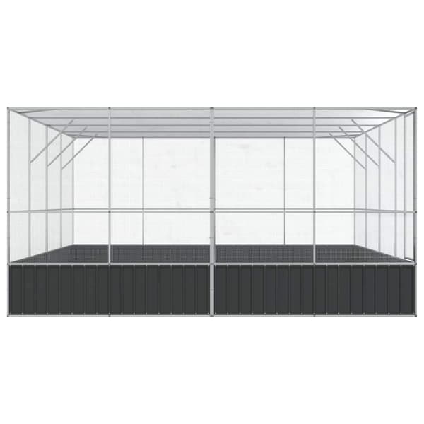 Voljär silver 418x414x212 cm stål