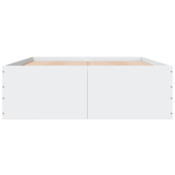 Sängram vit 135x190 cm konstruerat trä
