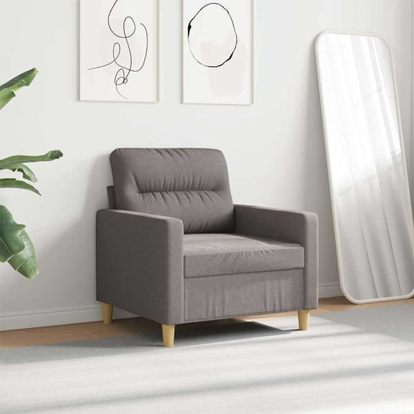 Fåtölj taupe 60 cm tyg