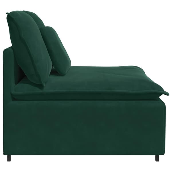 Modulär mittmodul för soffa med dynor mörkgrön 100 cm