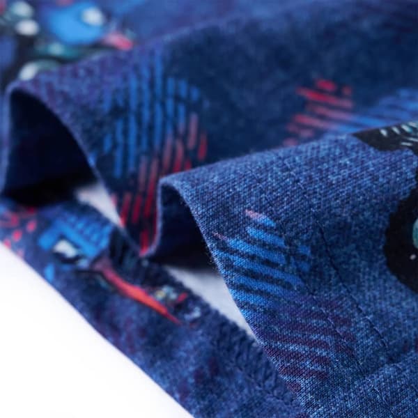 T-shirt för barn grå mörkblå melange 104