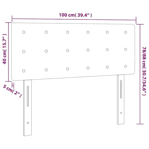 Sänggavel grön 100x5x78/88 cm sammet