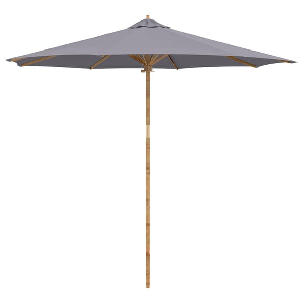 Trädgårdsparasol Mörkgrå Ø 270 x 260 cm Bambu