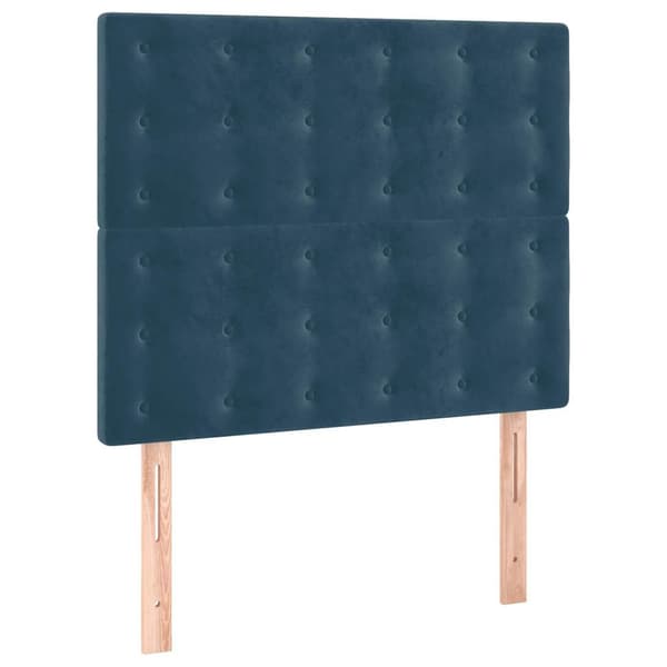 Ramsäng med madrass mörkblå 100x200 cm sammet