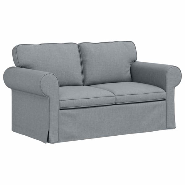 Soffset 2 pcs Ljusgrå 155 x 82 x 80 cm tyg