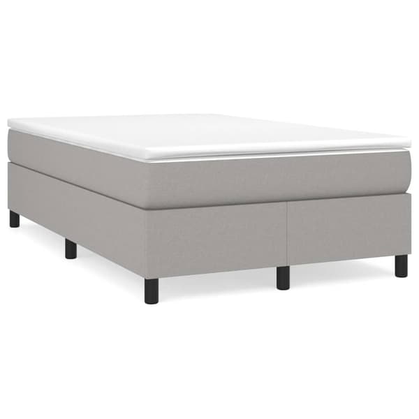 Boxspring-sängram ljusgrå 120x200 cm tyg