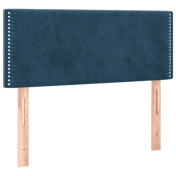 Ramsäng med madrass mörkblå 100x200 cm sammet