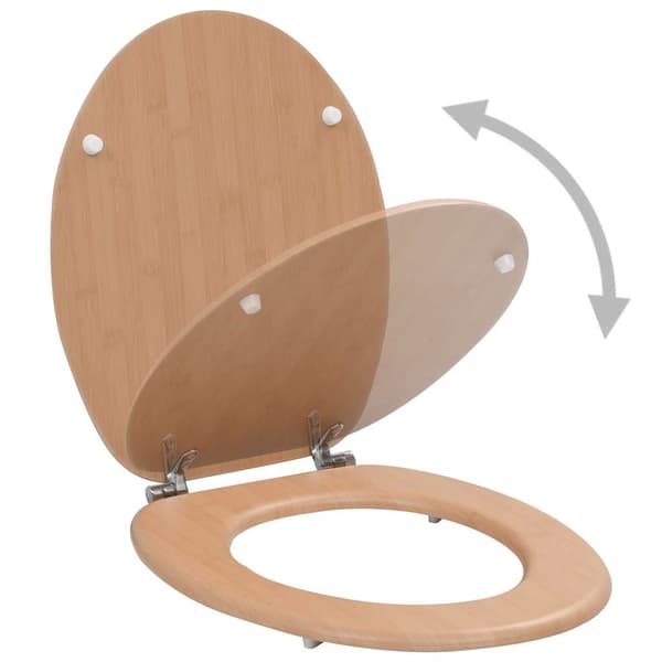 Toalettsitsar med lock 2 st MDF bambudesign