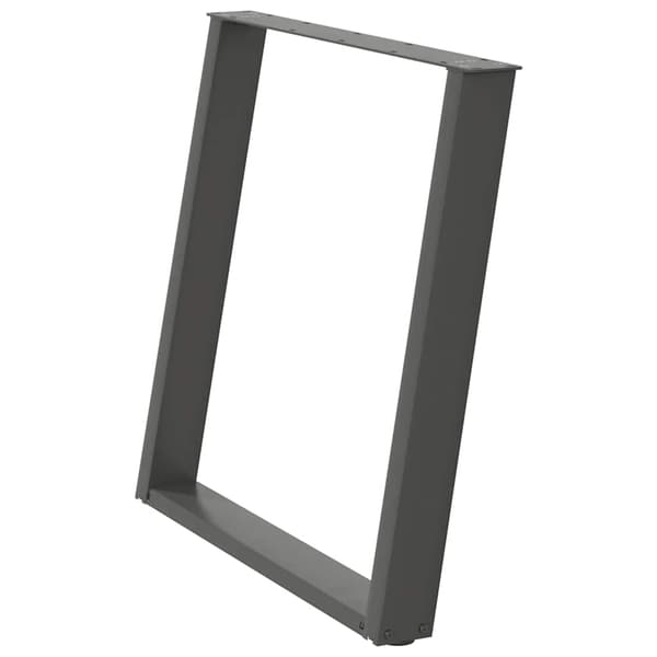 Matbordsben U-formade 2 st antracit 70x(72-73) cm stål