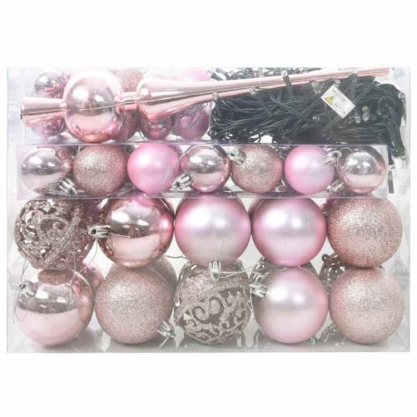 Julprydnad Set med 150 LED-lampor 61 pcs Rosa Plast