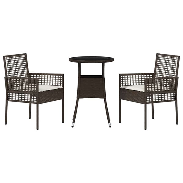 Trädgårdsmöbelset 3 pcs Brun konstrotting