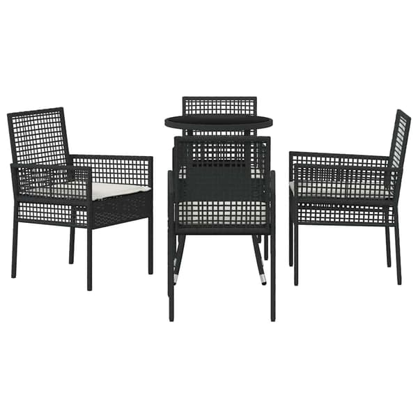 Trädgårdsmöbelset 5 pcs Svart konstrotting