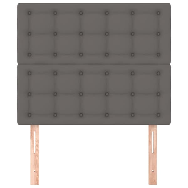 Sänggavel grå 80x5x118/128 cm konstläder