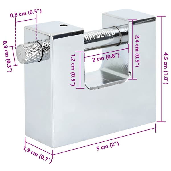 Hänglås 6 pcs Silver Stål