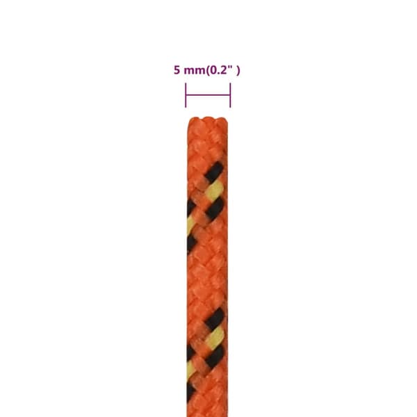 Båtlina orange 5 mm 25 m polypropen