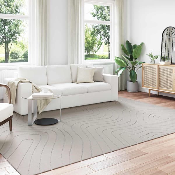 Områdesmattor Rektangulär PALMERAS Kräm 340 x 240 cm Polyester