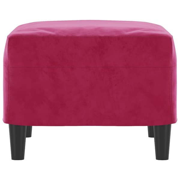 Fotpall vinröd 60x50x41 cm sammet