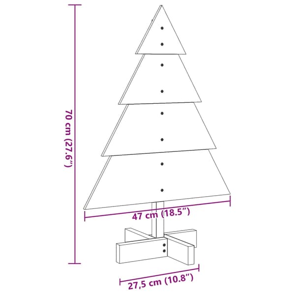 Julgran trä 70 cm massivt trä