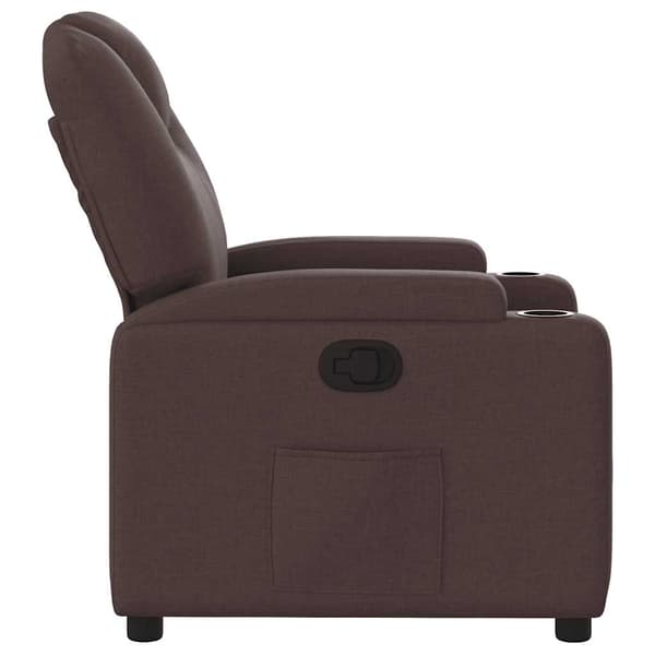 Reclinerfåtölj mörkbrun tyg