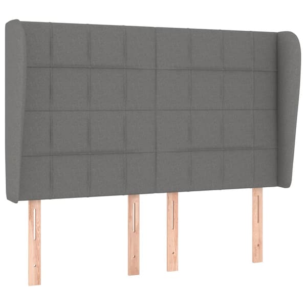 Ramsäng med madrass mörkgrå 140x190 cm tyg