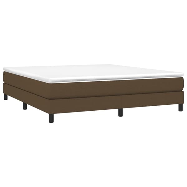 Boxspring-sängram mörkbrun 160x200 cm tyg