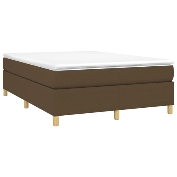 Boxspring-sängram mörkbrun 140x190 cm tyg