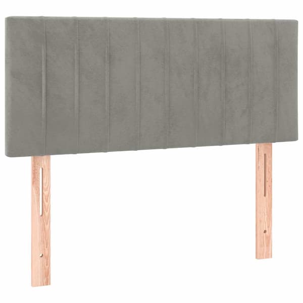 Ramsäng med madrass ljusgrå 80x200 cm sammet
