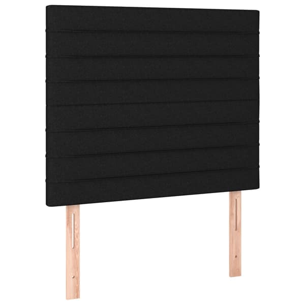 Ramsäng med madrass & LED svart 90x200 cm tyg