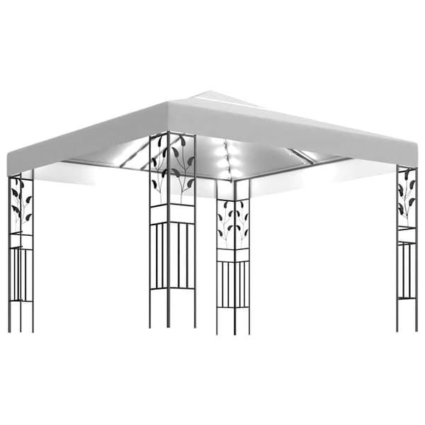 Paviljong med ljusslinga LED 3x3 m vit